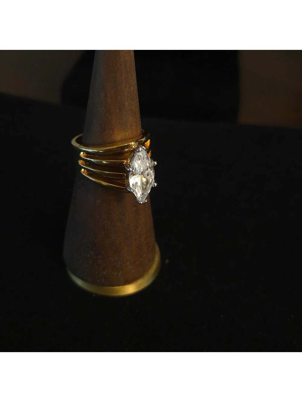 Vintage Size 8 14K HGE LIND Marquise CZ Ring